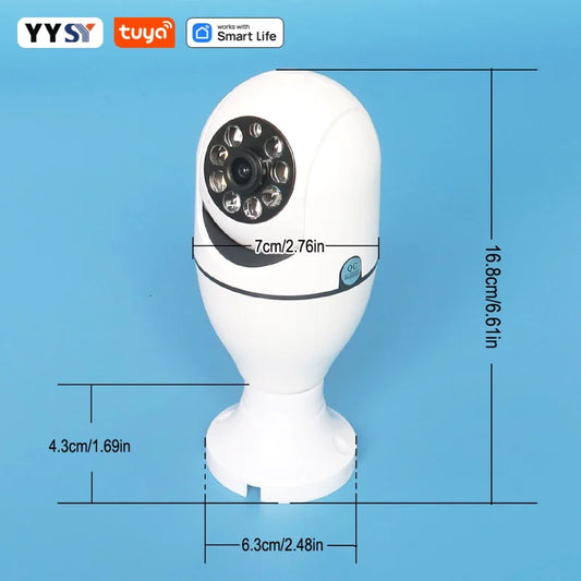 Tuya Smart Home 2.4G E27 Bulb Wifi Surveillance Camera HD Night Security Video Surveillance Supprt Two Way Audio Mobile Motion