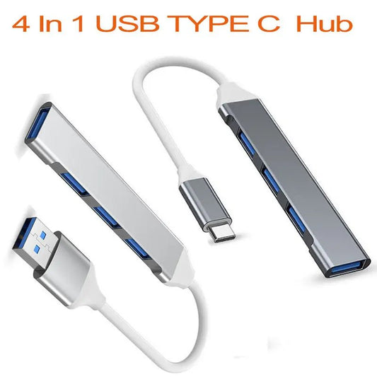 USB - A 3.0/2.0 Hub To Type C 5Gbps High Speed Transfer Data OTG Adapter Cable For Mobile Phone MacBook Pc Laptop Splitter 4 Ports - NEW COLLECTION EXPRESS