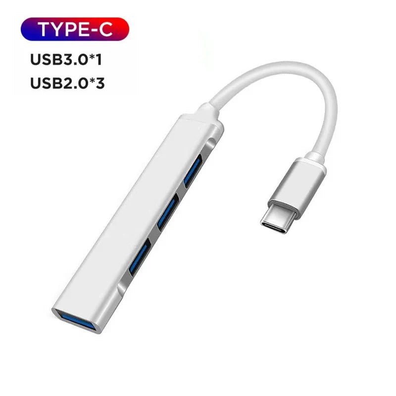 USB - A 3.0/2.0 Hub To Type C 5Gbps High Speed Transfer Data OTG Adapter Cable For Mobile Phone MacBook Pc Laptop Splitter 4 Ports - NEW COLLECTION EXPRESS