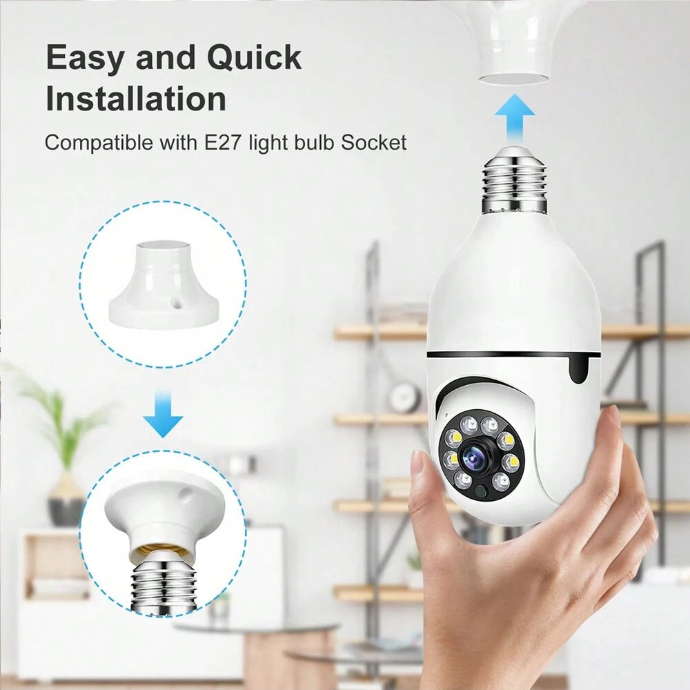 Tuya Smart Home 2.4G E27 Bulb Wifi Surveillance Camera HD Night Security Video Surveillance Supprt Two Way Audio Mobile Motion